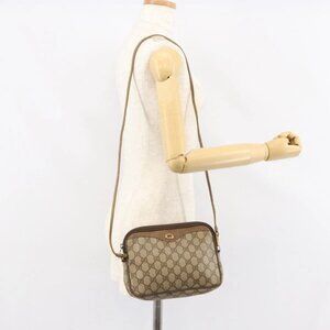 GUCCI GG Supreme Shoulder Bag PVC Beige Gold 97 02 068 Auth 154585